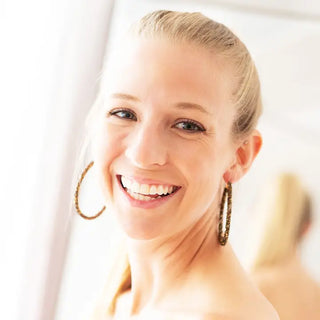 Black & Gold Demi Earrings #VLJ2110-BLKGD - Hoop Earrings