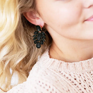 Black Showstopper Earrings #VLJE7795-BLK - Dangle Earrings
