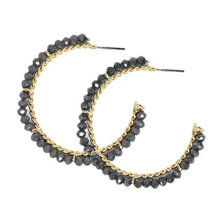 Black Wrenley Earrings #VLJ1913-BLK - Hoop Earrings