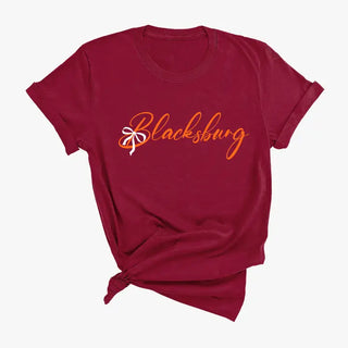 Blacksburg Virginia T Shirt College Town State Pride Graphic Tee #HPTS-MAROON-BLACK24 - T-Shirt (Graphic) - Women’s