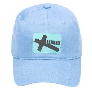 Blessed Cross Christian Faith Black Baseball Cap Gift for Everyday Wear #M190BLK-P108-BLESSED - Light Blue - Baseball