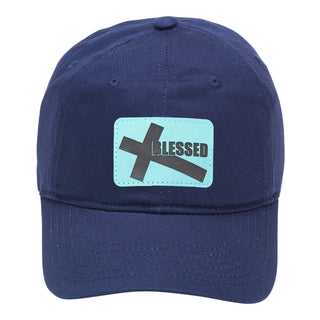 Blessed Cross Christian Faith Black Baseball Cap Gift for Everyday Wear #M190BLK-P108-BLESSED - Navy - Baseball Cap
