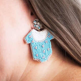 Blue Oh Baby Earrings #VLJE6110-BLU - Dangle Earrings