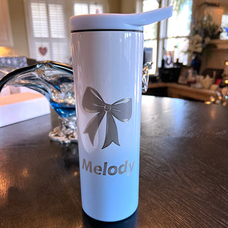 Blue Ombre’ Bow 20oz Skinny Tumbler with 2 Lids #TSK205UW-BOW - Insulated Mug/Tumbler