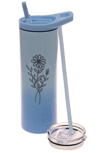 Blue Ombre’ Daisy 20oz Skinny Tumbler 2 Lids #TSK205UW-DAISY - Insulated Mug/Tumbler