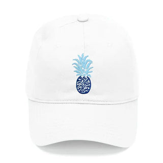 Blue Pineapple Baseball Cap for Beach Days Tropical Vacation Summer Style #M190VL-WHT-PINE23 - Baseball Cap - Unisex