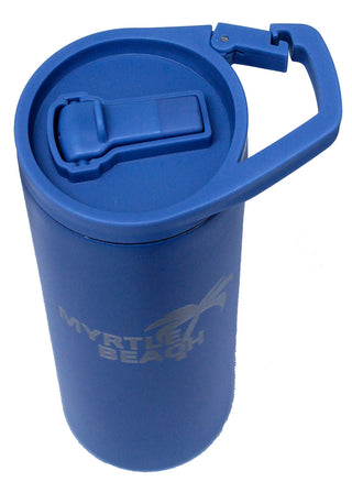 Blue Skinny 20oz Tumbler with Hook Handle & Clear Lid Set #TSK205U-CUSTOM - Insulated Mug/Tumbler