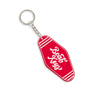 Boat Keys Motel Keychain #ACK-HOTEL-BLKWHT-BOATKY - Red & White - Keychain - Unisex