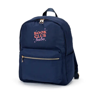 Book Club Babe Charlie Backpack Reader School Travel Water Resistant Bag #M364VL-BCBABE - Navy - Backpack - Women’s