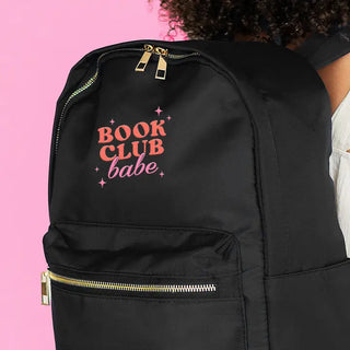 Book Club Babe Charlie Backpack Reader School Travel Water Resistant Bag #M364VL-BCBABE - Black - Backpack - Women’s