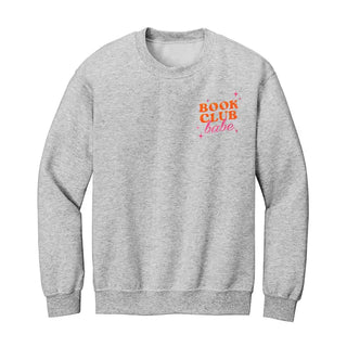 Book Club Babe Embroidered Sweatshirt - Ash Grey / S - Sweatshirt - Women’s