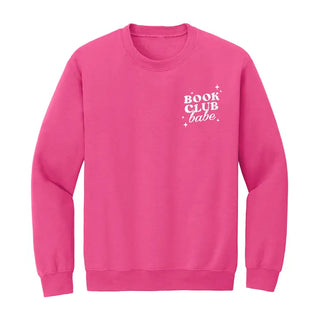 Book Club Babe Embroidered Sweatshirt - Hot Pink / S - Sweatshirt - Women’s