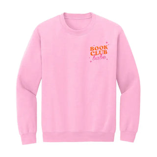 Book Club Babe Embroidered Sweatshirt - Light Pink / S - Sweatshirt - Women’s