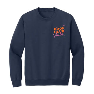 Book Club Babe Embroidered Sweatshirt - Navy / S - Sweatshirt - Women’s