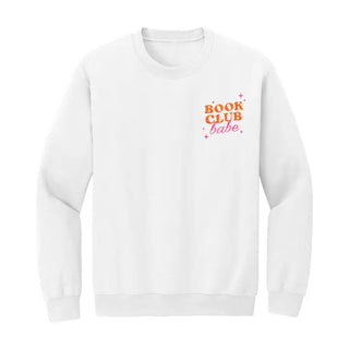 Book Club Babe Embroidered Sweatshirt - White / S - Sweatshirt - Women’s