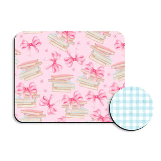 Books & Bows Desk Set #SDESK-BBOWS-GING - Mousepad/Trackpad