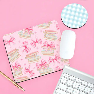 Books & Bows Desk Set #SDESK-BBOWS-GING - Mousepad/Trackpad