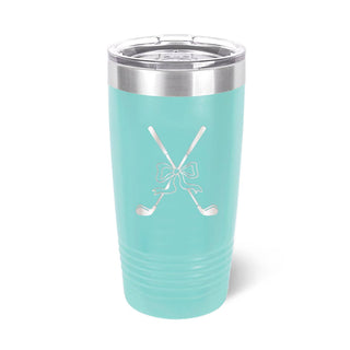 Bow Golf Clubs Tumbler Teal 20oz Insulated Cup Women Golfer Gift #TWB20-GBOW-TEAL - Insulated Mug/Tumbler