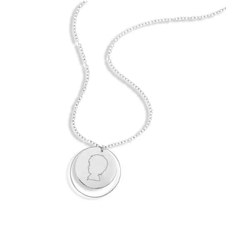 Boy Silhouette Olivia Necklace #L903GD-BOY - Silver - Pendant/Charm Necklace