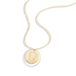 Boy Silhouette Olivia Necklace #L903GD-BOY - Yellow Gold - Pendant/Charm Necklace