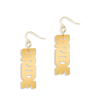 Bride Earrings #ACE-300GD-MRS25 - Mirrored Gold - Dangle Earrings