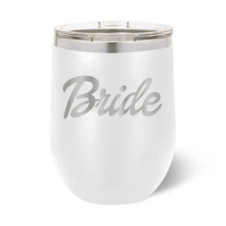 Bride Tumbler White 12oz Insulated Cup Bridal Shower Wedding Gift #TWB12-SCPTBRIDE-WHT - Insulated Mug/Tumbler