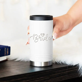 Bride White Slim Can Holder Bachelorette Bridal Shower Wedding Gift #TWBH-BRIDE23-WHT - Drink Huggers & Koozies