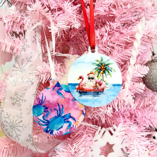 Bright Crab Christmas Ornament Coastal Beach Tree Holiday Decor - 3 pc Set #SO-RD3-BRTCRAB - Ornament