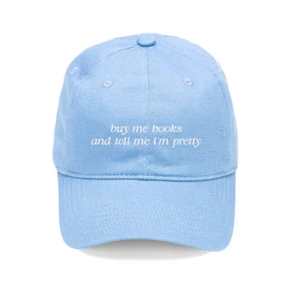 Buy Me Books Embroidered Hat Cute Book Lover Baseball Cap for Women #M190VL-BUYME - Light Blue - Baseball Cap - Women’s
