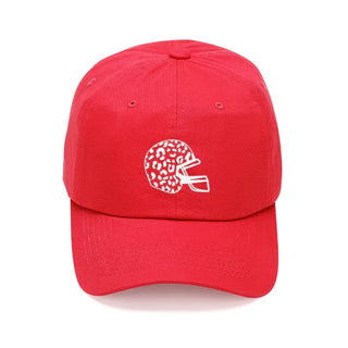 Red Leopard Helmet Cap #M190VL-RED-LHWHT