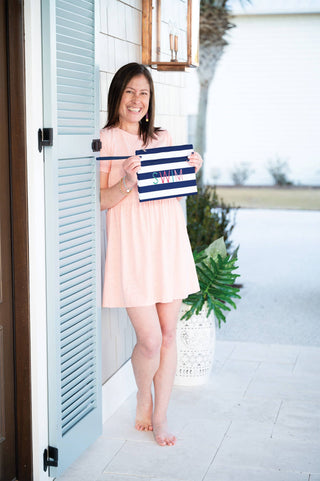 Navy Stripe Swim Wet Bag #M726VL-STNAVY-SWIM