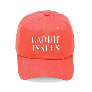 Caddie Issues Golf Hat Funny Embroidered Golf Cap for Men Women #M190VL-BLK-CI - Coral - Baseball Cap - Women’s