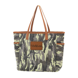 Camo Hayden Tote Canvas Work Travel Everyday Large Shoulder Bag #M965-CAMO-VLXN