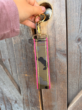 Camo Hot Pink Key Chain Wristlet Strap #MNA106VL-CAMOHTPK - Bag Strap - Women’s