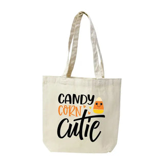 Candy Corn Cutie Canvas Tote Halloween Trick or Treat Bag #HPT2515-CANDY - Tote Bag - Kids