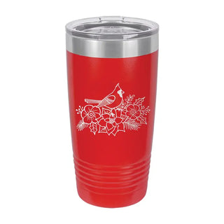 Cardinal Tumbler Red 20oz Insulated Cup Bird Lover Nature Gift #TWB20-CARD-RED - Insulated Mug/Tumbler