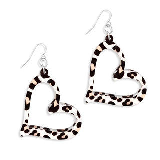 Catwalk Heart Earrings #ACE-300SV-HEART-CATW - Dangle Earrings