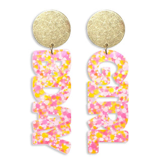 Groovy Acrylic BDay Girl Earrings #ACE-7011-BDAYG-GRV