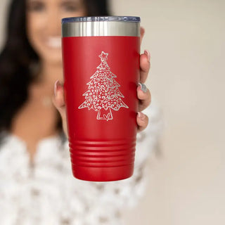 Leopard Christmas Tree 20oz Tumbler #TWB20-LPRDCT-RED