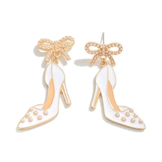 Center of Attention Bridal Earrings #VLJE2990-WHT - Dangle Earrings
