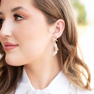 Center of Attention Bridal Earrings #VLJE2990-WHT - Dangle Earrings