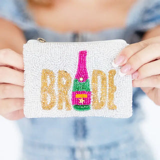 Champagne Bride Beaded Coin Purse #MNA0193VL-BRIDE - Coin Purse - Women’s