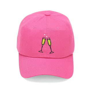 Champagne Embroidered Hat Celebration Baseball Cap Unisex #M190VL-AQ-CHAMP - Pink - Baseball Cap - Women’s
