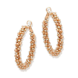 Champagne Miley Earrings #VLJE3717-CHAMP - Hoop Earrings