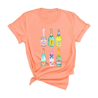 Champagne Problems T Shirt Cocktail Lover Graphic Tee #HPTS-CHAMP24 - Sunset / Large - Screen Printed T-Shirt - Women’s