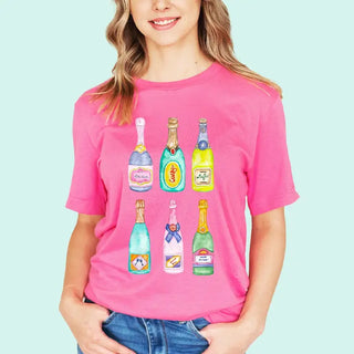 Champagne Problems T Shirt Cocktail Lover Graphic Tee #HPTS-CHAMP24 - Screen Printed T-Shirt - Women’s