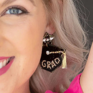 Change the World Grad Earrings #VLJE6050-GRADCAP - Dangle Earrings