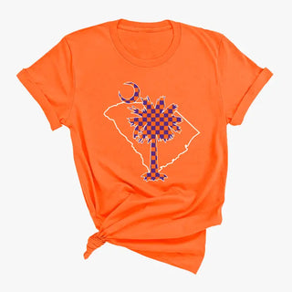 Check Palmetto Clemson T Shirt South Carolina Game Day Graphic Tee #HPTS-POCHKPLM - Orange / Large - T-Shirt (Graphic)