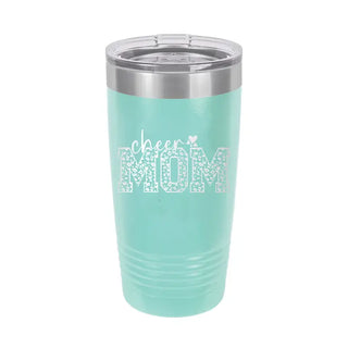 Cheer Mom Tumbler Teal 20oz Insulated Cup Cheerleading Mom Gift #TWB20-CHEERMOM23-TEAL - Insulated Mug/Tumbler