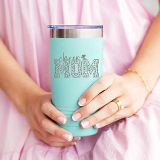 Cheer Mom Tumbler Teal 20oz Insulated Cup Cheerleading Mom Gift #TWB20-CHEERMOM23-TEAL - Insulated Mug/Tumbler